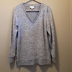 LUCKY BRAND WOMEN'S V-NECK TUNIC SOFT SWEATER Size Extra Small Oversized Stretch